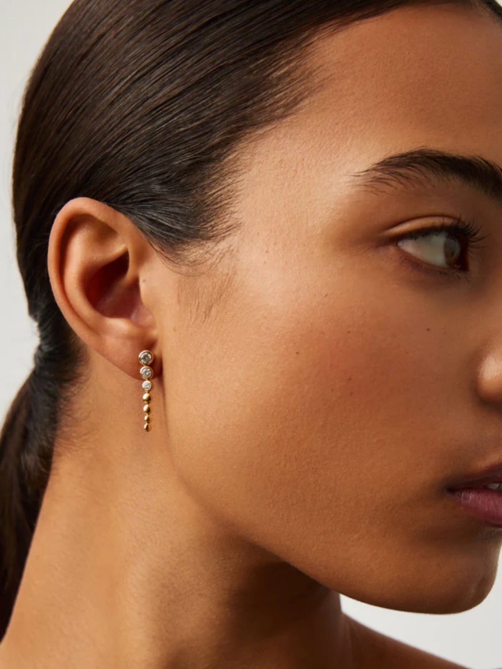 Missoma tennis beaded stone drop earrings